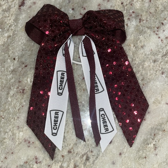 Maroon cheer bow - Picture 2 of 2